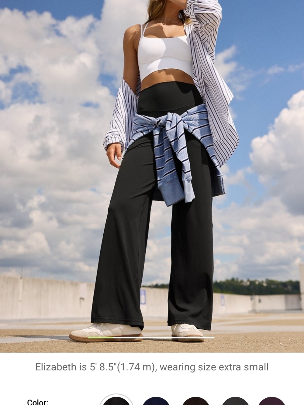 aerie Black High-Rise Wide Leg Trouser Pants